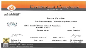 گواهی آموزش دوره Cisco CCNA R&S